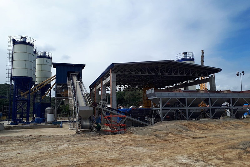 60m3/h Centrale à béton de type convoyeur à bande aux Philippines