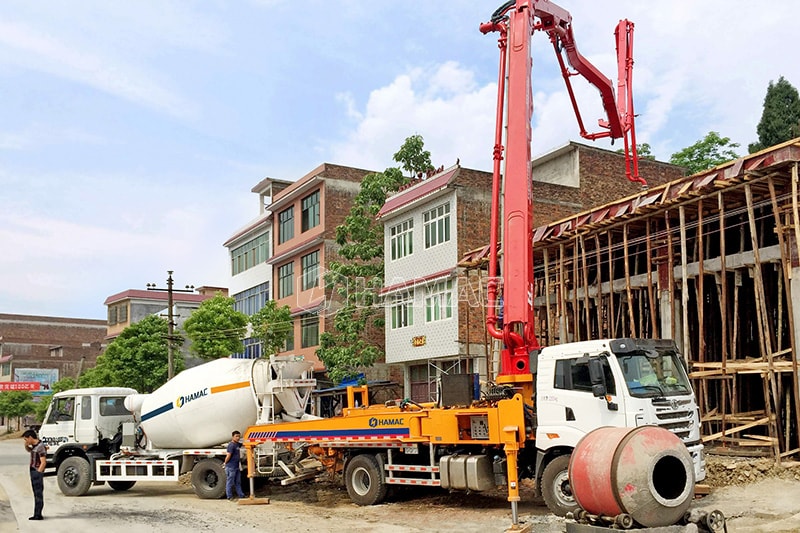 HZS35 concrete batching plant in Peru