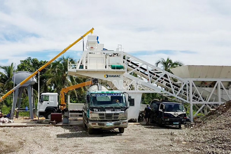 Centrale à béton mobile aux Philippines