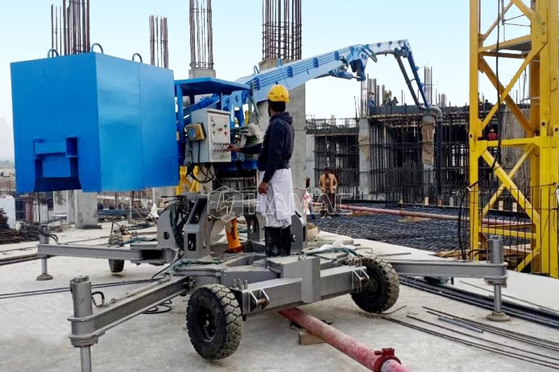 La flèche de placement du béton Spider fonctionne au Pakistan